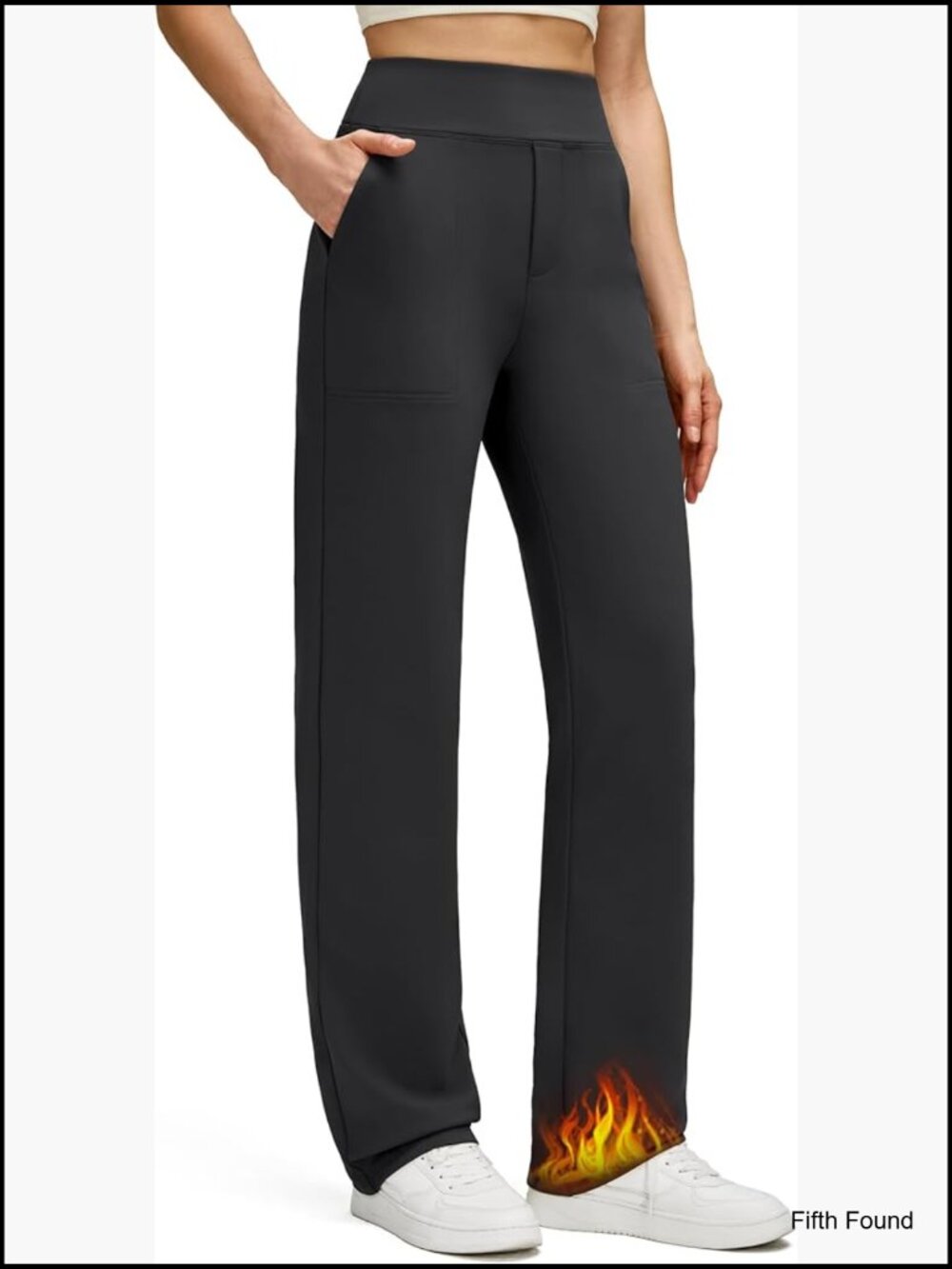 Fleece Lined Thermal Straight Leg Pants with Pockets for Work